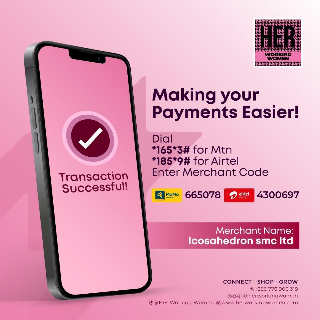 HER Working Women Mobile Money payment instructions